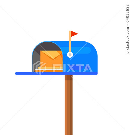 Mail box vector icon. Post mailbox letter illustration. Letterbox flat delivery icon Mail box vector icon. Post mailbox letter illustration. Letterbox flat delivery icon 64032658