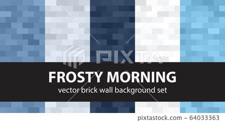 Brick pattern set "Frosty Morning". Vector 64033363