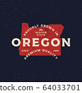 local farm retro grunge badge. homegrown in oregon 64033701