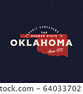 local farm retro grunge badge. homegrown in oklahoma 64033702