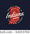 local farm retro grunge badge. homegrown in indiana 64033704
