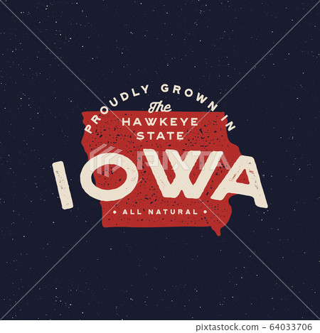 local farm retro grunge badge. homegrown in iowa 64033706