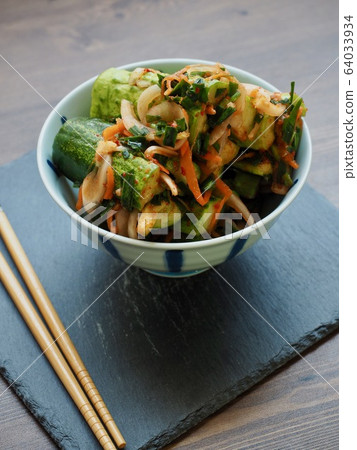 Korean food Cucumber mackerel, cucumber kimchi Korean food Cucumber mackerel, cucumber kimchi 64033934