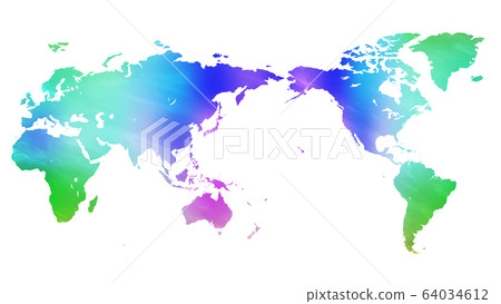 World map colorful watercolor texture... - Stock Illustration [64034612 ...