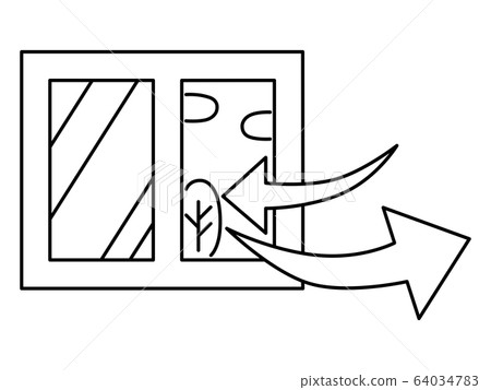 Ventilation Window Open Arrow Swap Line drawing... - Stock Illustration ...