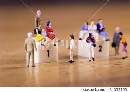 People and two choices 64035163