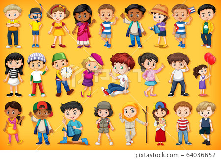 Large set of children doing different activities 64036652
