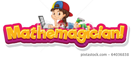 Sign template design with cute girl and word 64036838