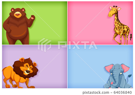 Background template design with plain color walls Background template design with plain color walls 64036840