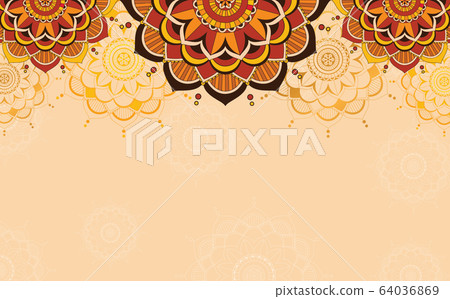 Background design with mandala patterns in brown 64036869