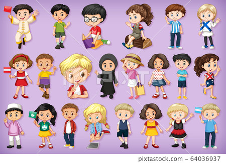 Large set of children doing different activities Large set of children doing different activities 64036937
