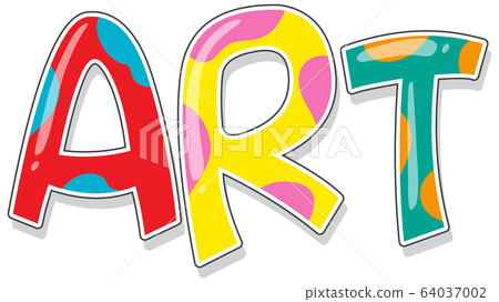 Font design for word art in colorful color 64037002