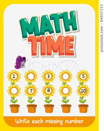 Worksheet template design for math with missing - Stock Illustration ...