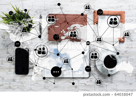 Social connection and networking concepts. Social connection and networking concepts. 64038047