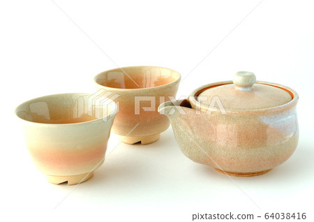 Hagi-yaki Sencha teapot and teacup Hagi-yaki Sencha teapot and teacup 64038416