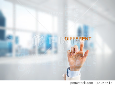 Concept of modern business with palm choocing on of keywords for success Concept of modern business with palm choocing on of keywords for success 64038612