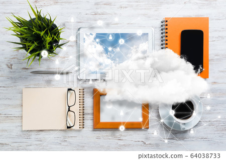 Social communication and global networking concept Social communication and global networking concept 64038733