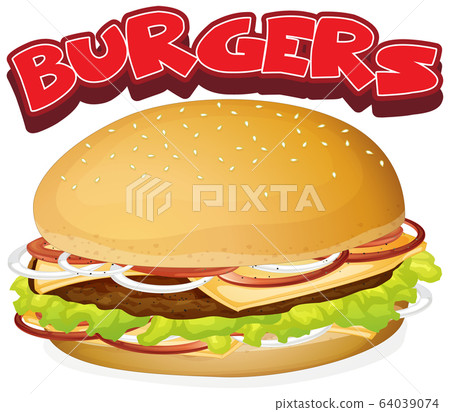 Font design for word burgers with cheesburger Font design for word burgers with cheesburger 64039074