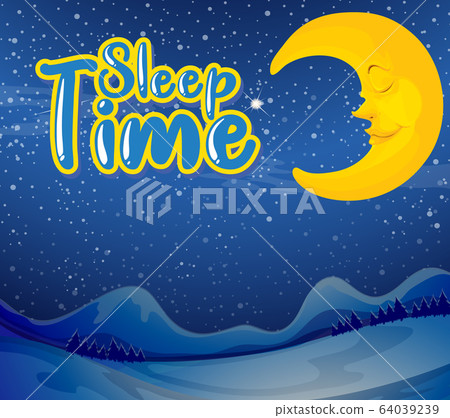 Poster design for word sleep time with moon in 64039239