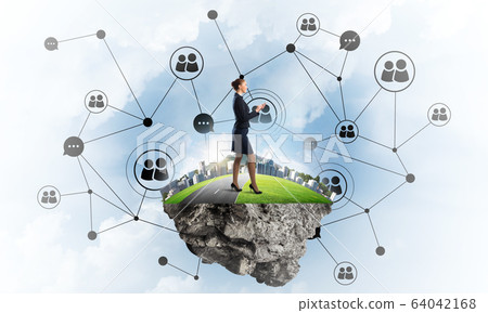Concept of modern wireless technologies as effective tool for business Concept of modern wireless technologies as effective tool for business 64042168