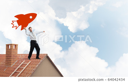 Businessman and foundation of startup projects 64042434