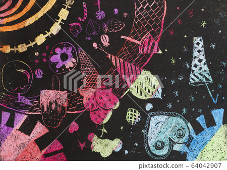 Children fantasy pattern paintings shot Children fantasy pattern paintings shot 64042907