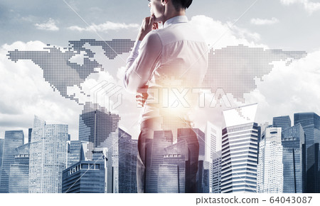 Concept of business success and control with confident boss agai Concept of business success and control with confident boss agai 64043087