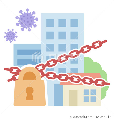 城市被新的冠狀病毒COVID-19鎖定 城市被新的冠狀病毒COVID-19鎖定 64044218