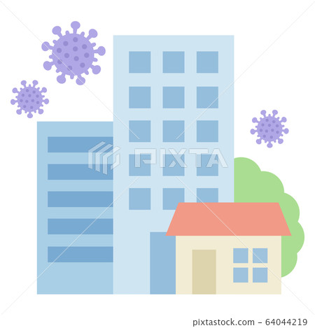 新的冠狀病毒COVID-19和城市 新的冠狀病毒COVID-19和城市 64044219