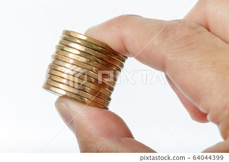 hand holding coins hand holding coins 64044399