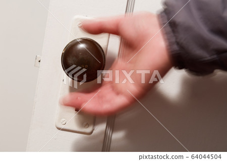 old wooden door with door knob old wooden door with door knob 64044504