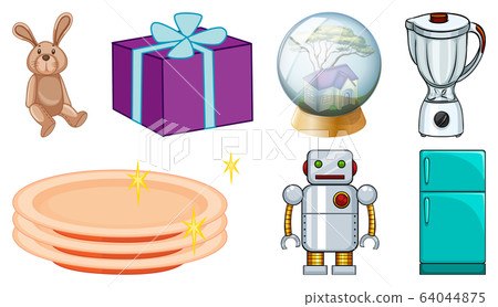 Different objects in big set on white background Different objects in big set on white background 64044875