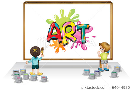 Font design for word art on whiteboard 64044920