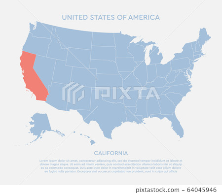 United states of America, state California USA map United states of America, state California USA map 64045946