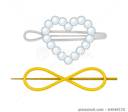 Hairgrip or Hairclip as Girlish Personal Accessory for Grooming Vector Illustration Hairgrip or Hairclip as Girlish Personal Accessory for Grooming Vector Illustration 64046578