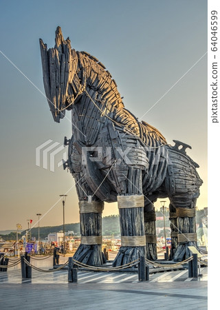 Trojan horse in Canakkale, Turkey Trojan horse in Canakkale, Turkey 64046599