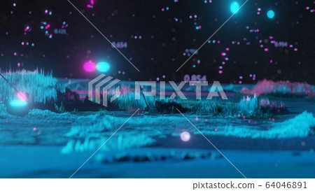 Abstract tech place with numbers 64046891