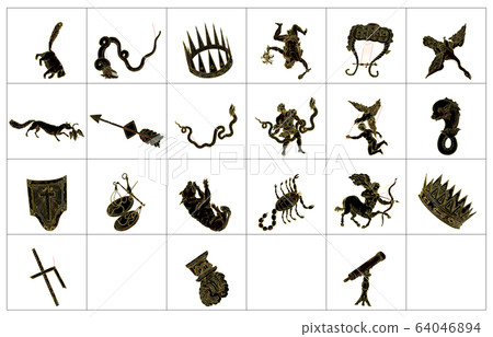 Summer constellation with shadow black frame Summer constellation with shadow black frame 64046894