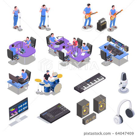 Radio Studio Icons Set Radio Studio Icons Set 64047409