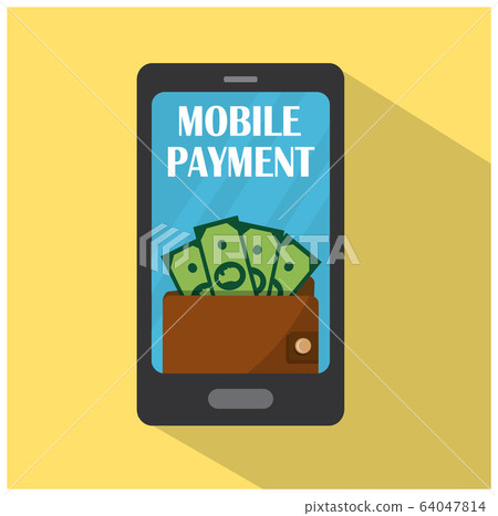 Mobile Bank and Mobile Phone with Wallet and Money 64047814