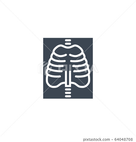 X-ray related vector glyph icon. 64048708