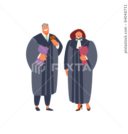 Judge man and woman vector Judge man and woman vector 64048731