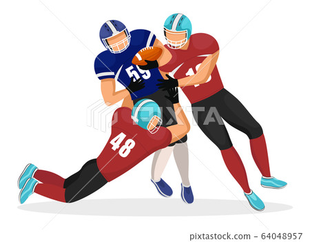 American Football Player Falling Down, Gridiron American Football Player Falling Down, Gridiron 64048957