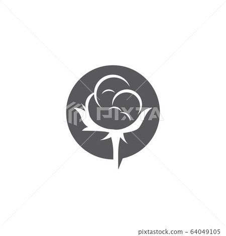 Cotton flower vector icon template 64049105
