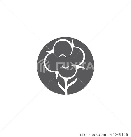 Cotton flower vector icon template 64049106