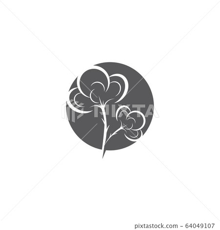 Cotton flower vector icon template 64049107