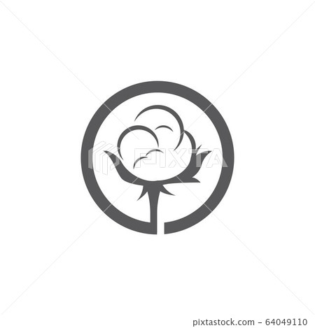 Cotton flower vector icon template 64049110
