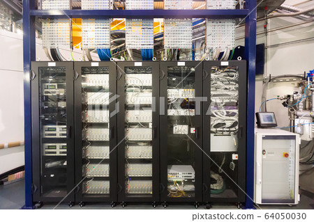 Server room with telecommunication racks Server room with telecommunication racks 64050030
