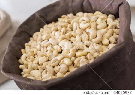 Illustration of bag with cashew Illustration of bag with cashew 64050977