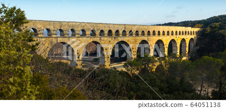Panorama of Pont du Gard, France Panorama of Pont du Gard, France 64051138